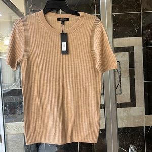 Banana Republic tan blouse, size M, NWT.